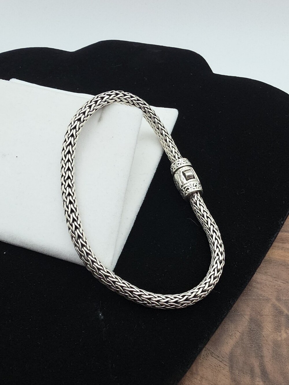 Vintage Sarda 925 Sterling Silver Heavy Thick Balinese Woven Chain Bracelet 7"